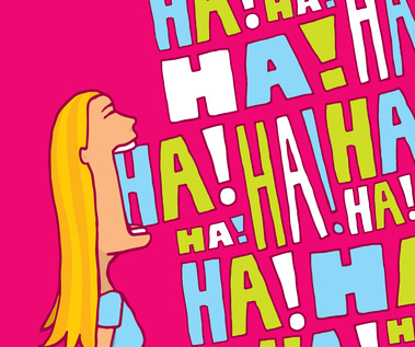 Woman laughing out loud